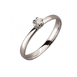 Золота каблучка з білим діамантом 01-19305984