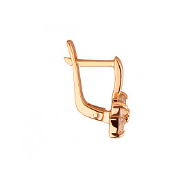 Сережки з червоного золота з цирконом