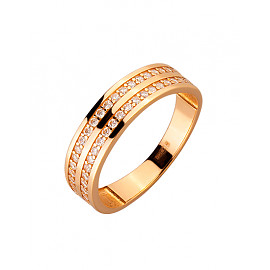 Кольцо из золота красного цвета с цирконом 01-200055184