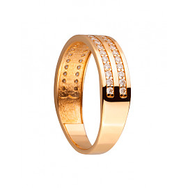Кольцо из золота красного цвета с цирконом