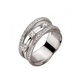 Золотое кольцо в белом цвете с цирконом 01-200111984