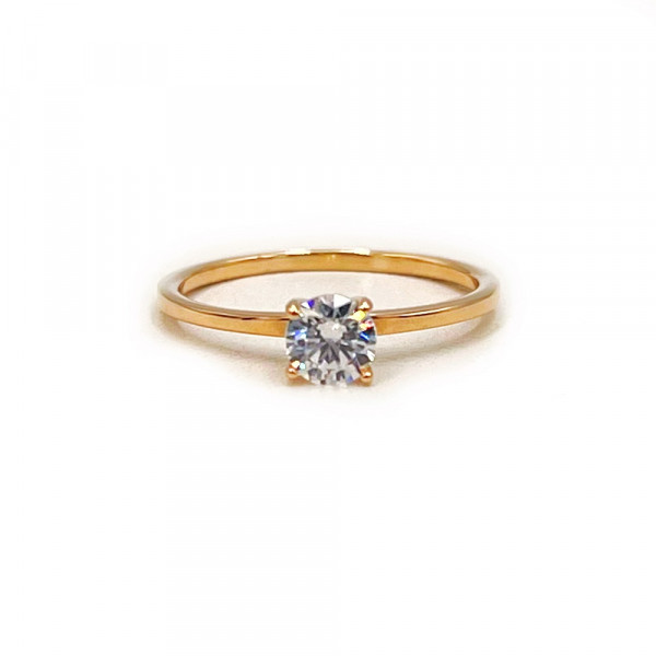 Кольцо из золота в красном цвете с цирконом