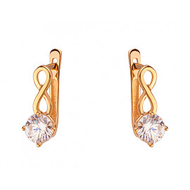 Золотые серьги с цирконом 01-200159884