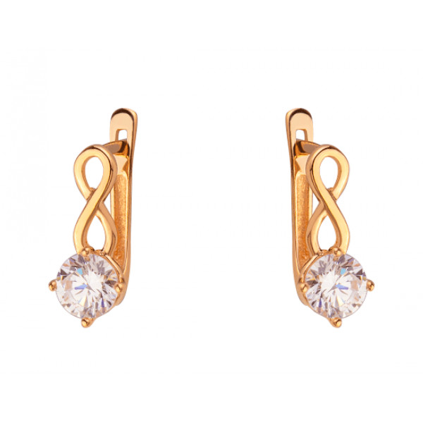 Золотые серьги с цирконом