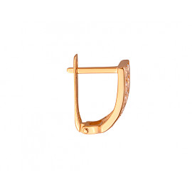 Золоті сережки червоного кольору з цирконом