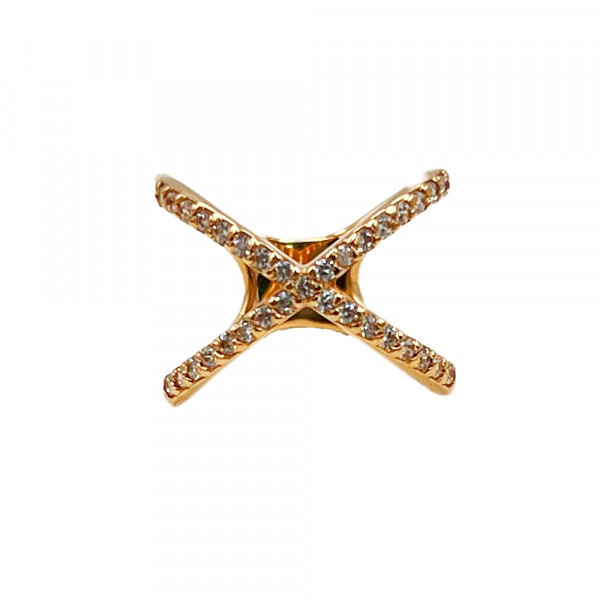 Каблучка з червоного золота з цирконом