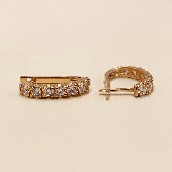 Золотые серьги с цирконом