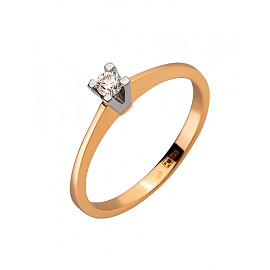Золота каблучка з жовтим діамантом 01-200276084