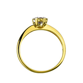 Каблучка з золота жовтого з білим кольору з білими діамантами