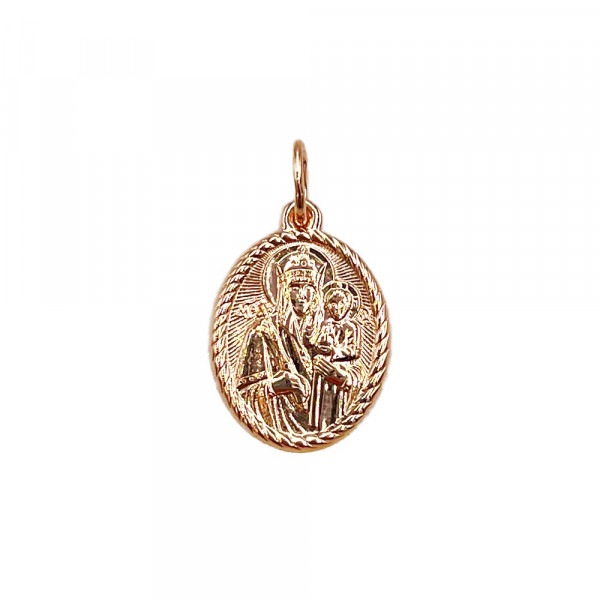 Золота ладанка у червоному кольорі