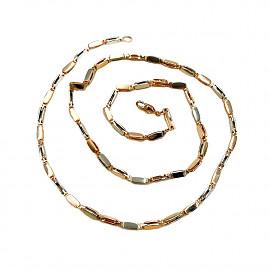 Золотая цепочка красного с белым цвета