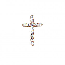 Хрестик з золота у червоному кольорі з цирконом 01-200856984