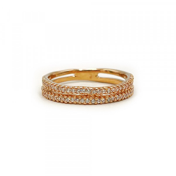 Золота каблучка червоного кольору з цирконом