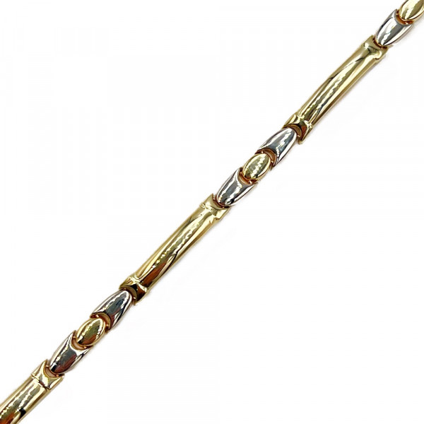 Браслет з золота у жовтому з білим кольорі