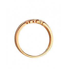 Кольцо из золота красного цвета с цирконом