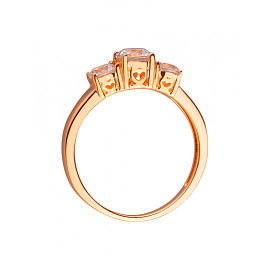Каблучка з золота у червоному кольорі з цирконом