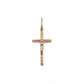 Золотой крестик красного с белым цвета 01-200235885