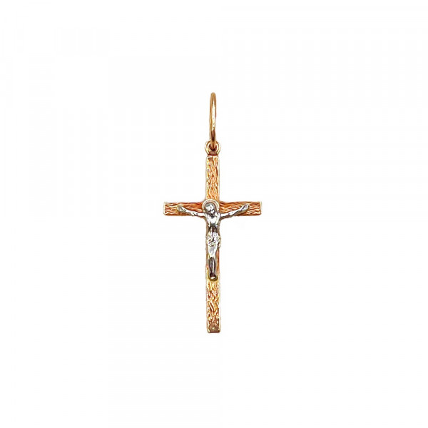 Золотой крестик красного с белым цвета