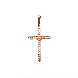 Золотой крестик с цирконом 01-200768485