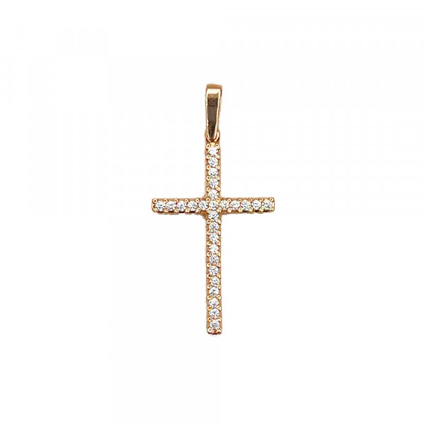 Золотой крестик с цирконом