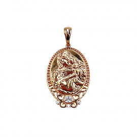 Золотой кулон с цирконом 01-200804885