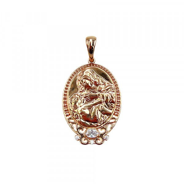 Золотой кулон с цирконом