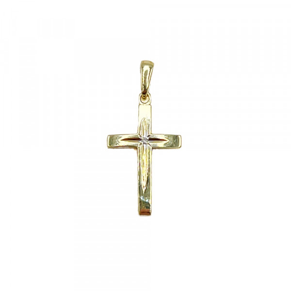 Крестик из золота с цирконом