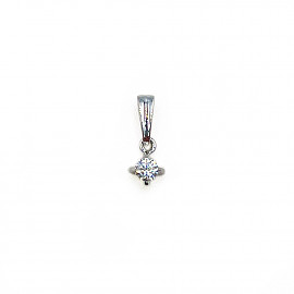 Кулон з золота у білому кольорі з цирконом 01-200878285