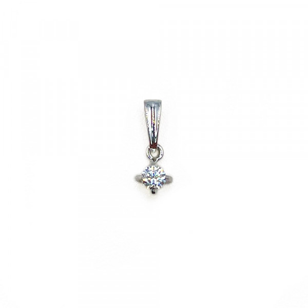 Кулон з золота у білому кольорі з цирконом
