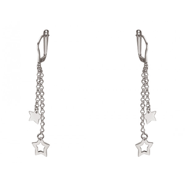 Золотые серьги в белом цвете «Звезды»