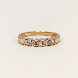 Золотое кольцо в красном цвете с цирконом 01-200092286