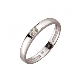 Каблучка з білого золота з білим діамантом 01-200104686
