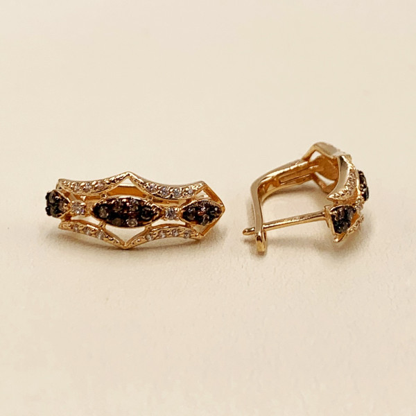 Сережки з золота з цирконом