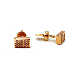 Серьги из золота в красном цвете с цирконом 01-200319286
