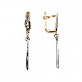 Золоті сережки з жовтими діамантами 01-200786286