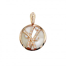 Кулон из золота с перламутром и цирконом 01-200817586