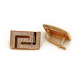 Сережки з золота червоного кольору з цирконом 01-200825086