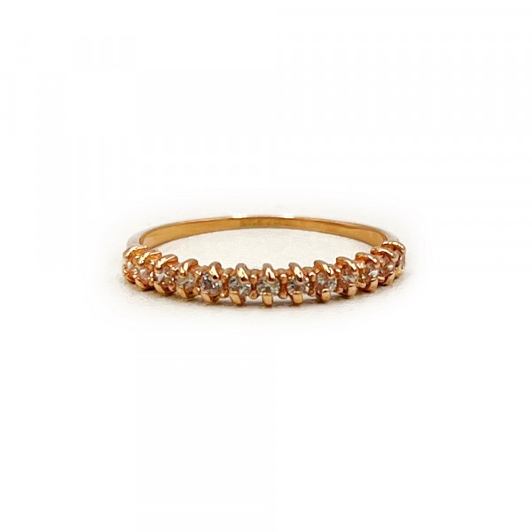 Золотое кольцо в красном цвете с цирконом