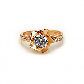 Кольцо из золота с цирконом 01-200883386