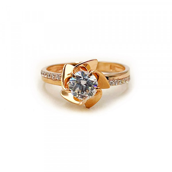 Каблучка з золота з цирконом