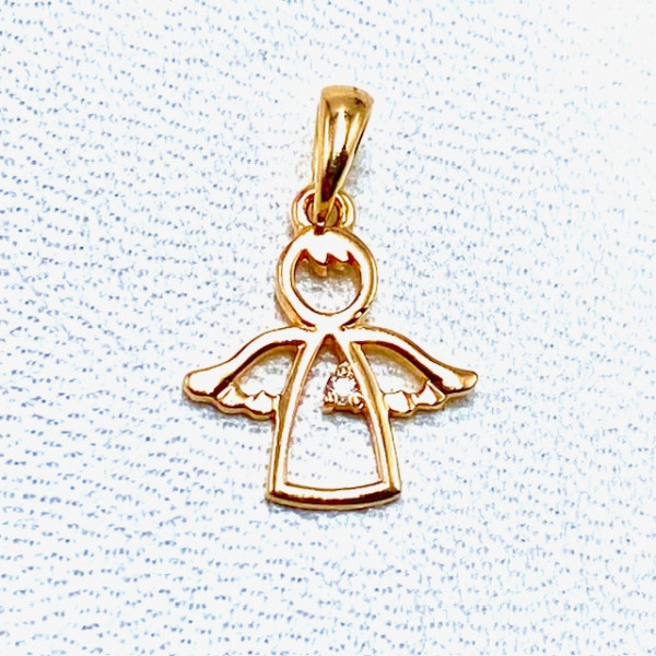 Кулон з золота червоного кольору з жовтим діамантом