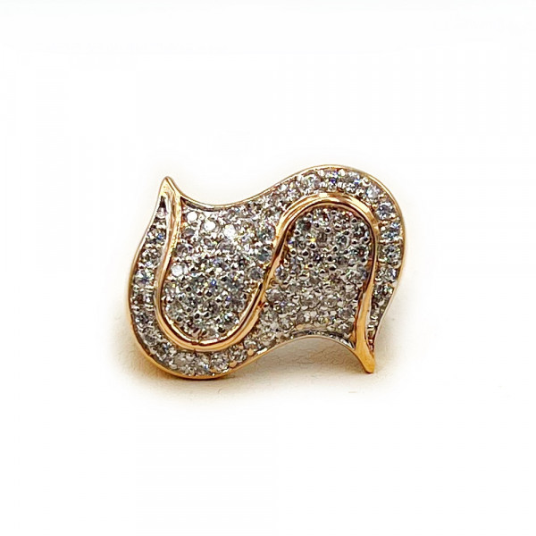 Золота каблучка червоного з білим кольору з цирконом