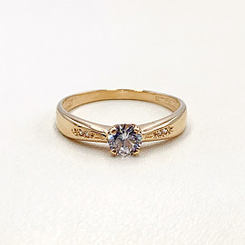 Золотое кольцо с цирконом 01-19280987