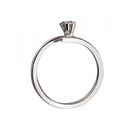 Золотое кольцо белого цвета с желтым бриллиантом