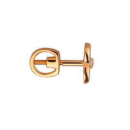 Золотые серьги в красном цвете с цирконом