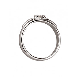 Каблучка з золота білого кольору з жовтим діамантом