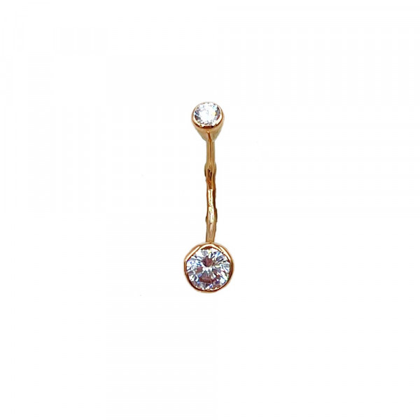 Пирсинг из золота красного цвета с цирконом