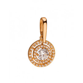 Кулон из красного золота с цирконом 01-200219087