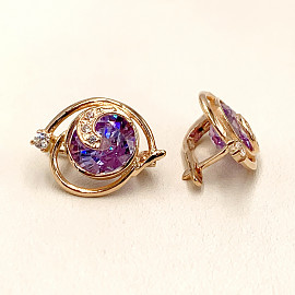 Серьги из золота в красном цвете с цирконом 01-200395187