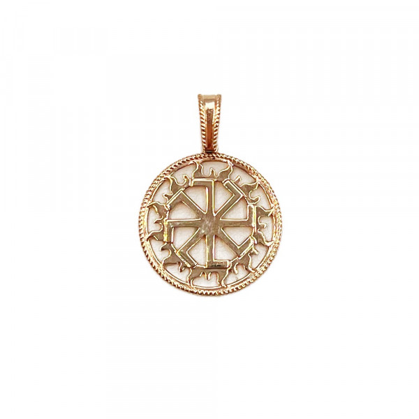 Кулон из золота красного цвета «Солнце»